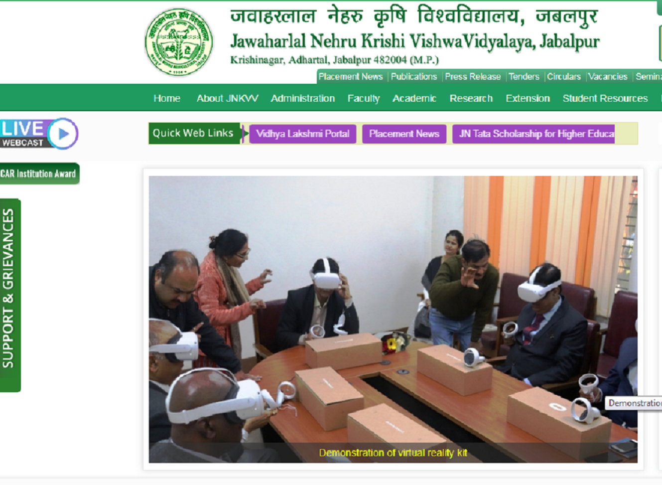 Jawaharlal Nehru Krishi Vishwavidyalaya Admission, Courses, Fees, Ranking and Contact Details.