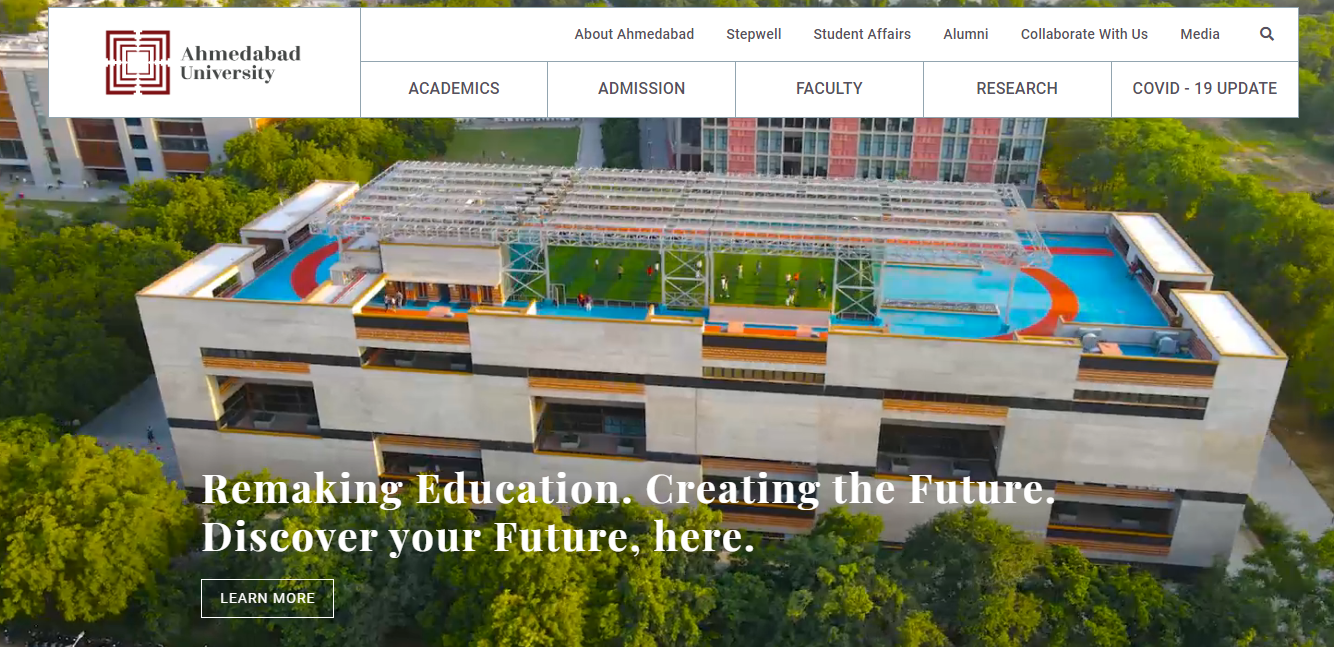 Ahmedabad University Admission, Courses, Fees, Ranking and Contact Details.