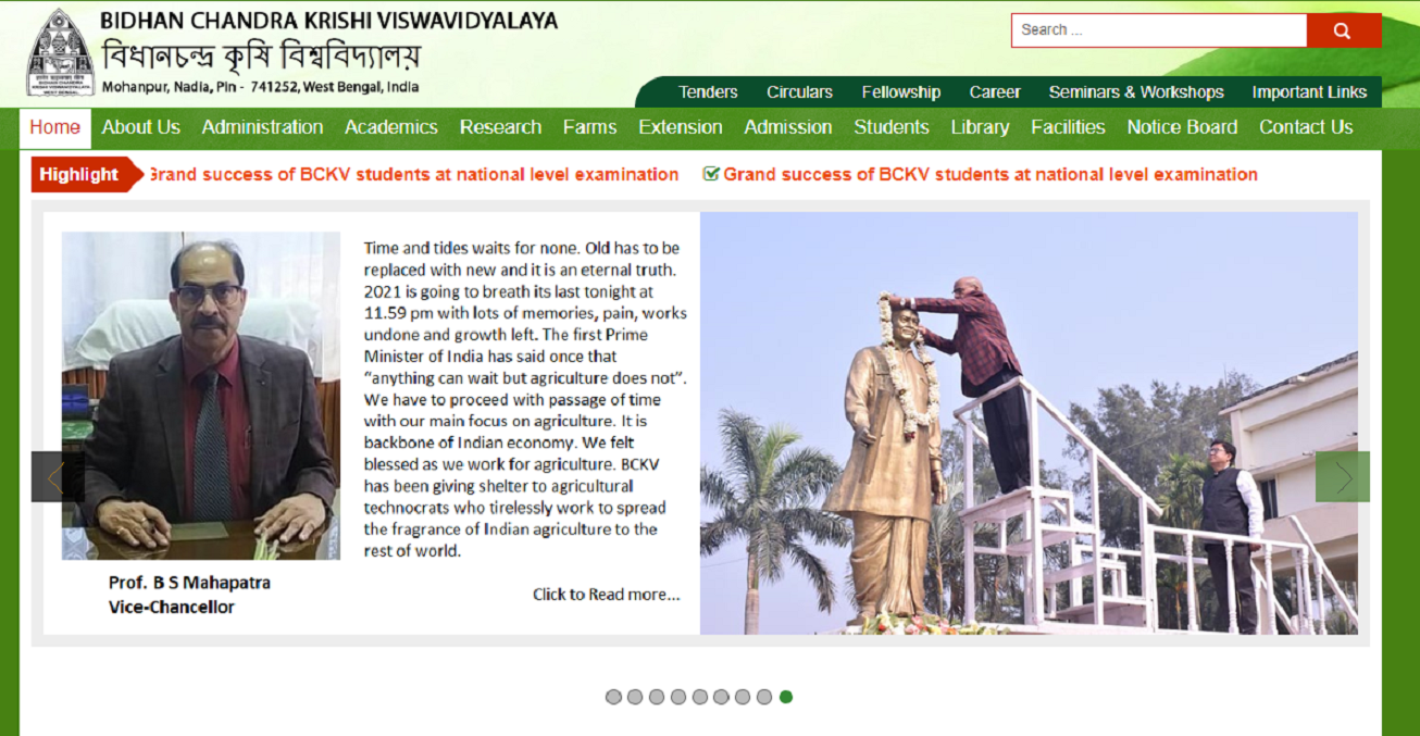 Bidhan Chandra Krishi Vishwavidyalaya Admission, Courses, Fees, Ranking and Contact Details.
