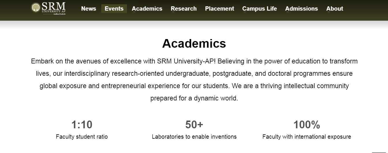 SRM University-AP PhD Admission, Eligibility, Entrance Exam and Contact Information