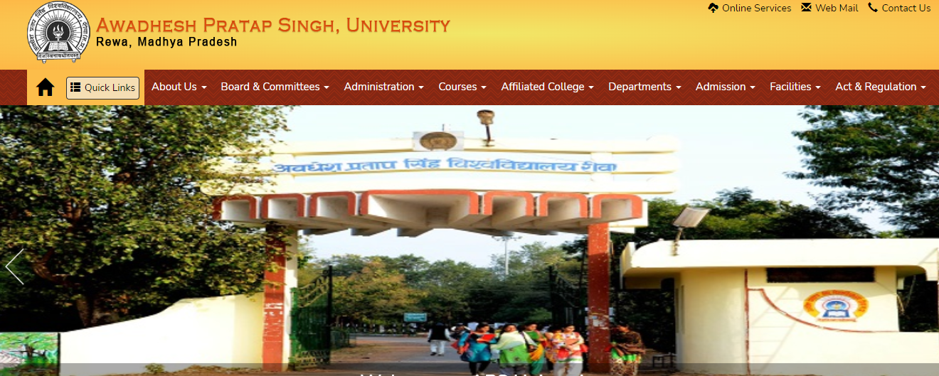 Awadesh Pratap Singh University Admission, Courses, Fees, Ranking and Contact Details.