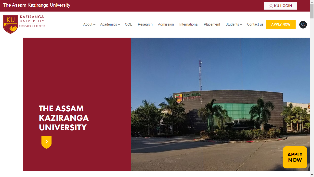 The Assam Kaziranga University Admission, Courses, Fees, Ranking and Contact Details.