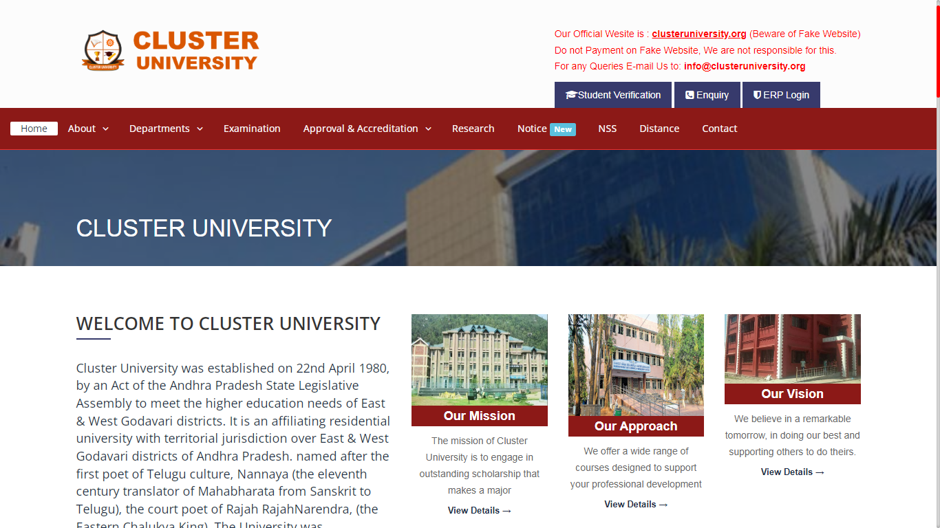 Cluster University, Kurnool Admission, Courses, Fees, Ranking and Contact Details.