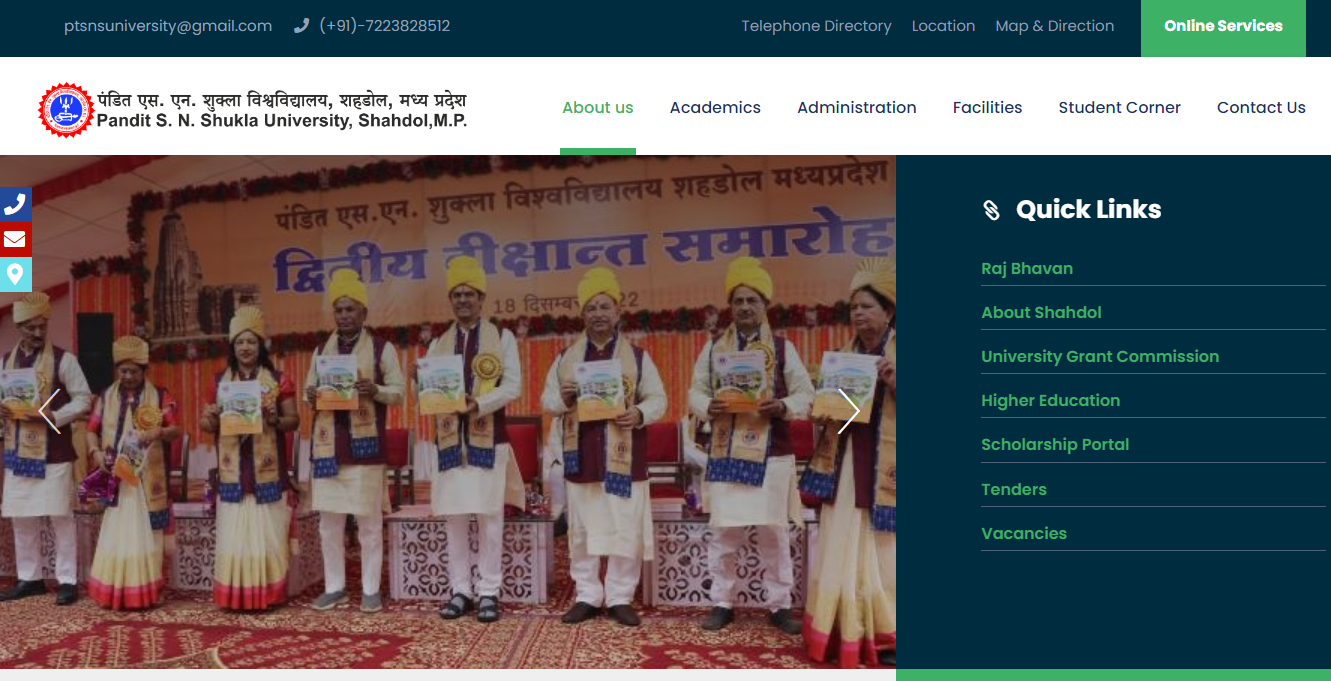 Pandit S N Shukla University Admission, Courses, Fees, Ranking and Contact Details.