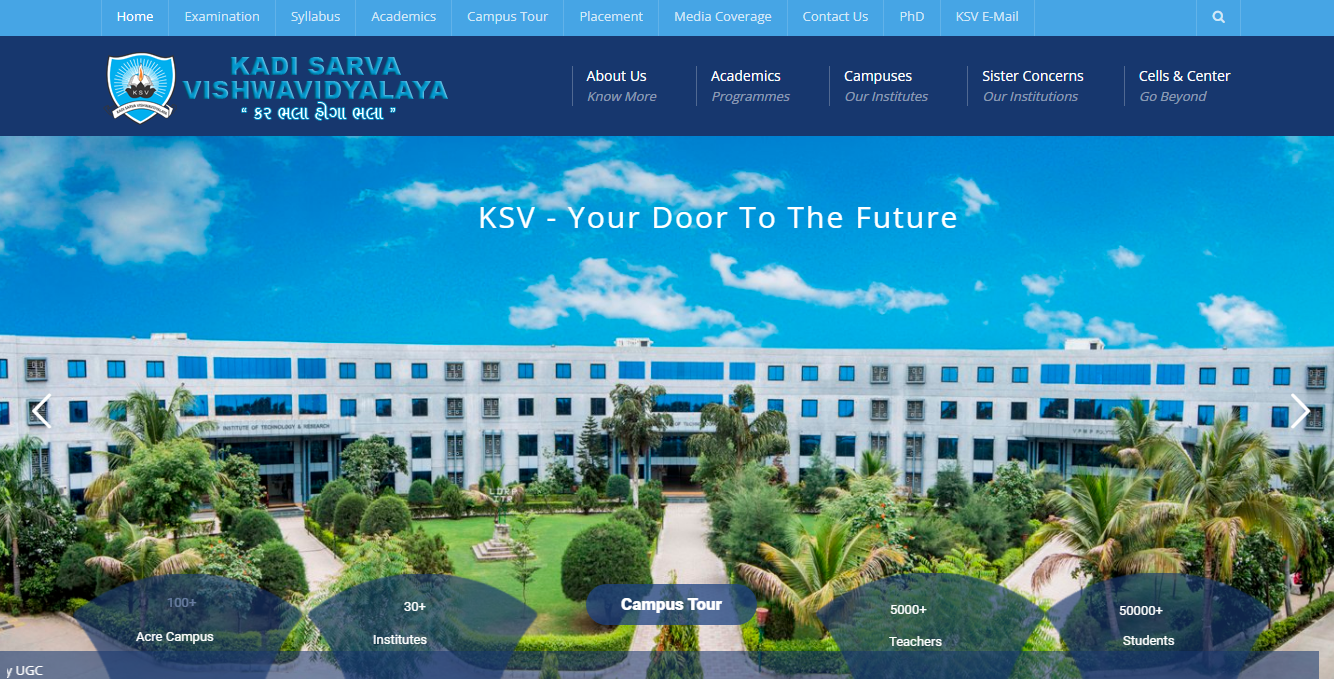 Kadi Sarva Vishwavidyalaya Admission, Courses, Fees, Ranking and Contact Details.