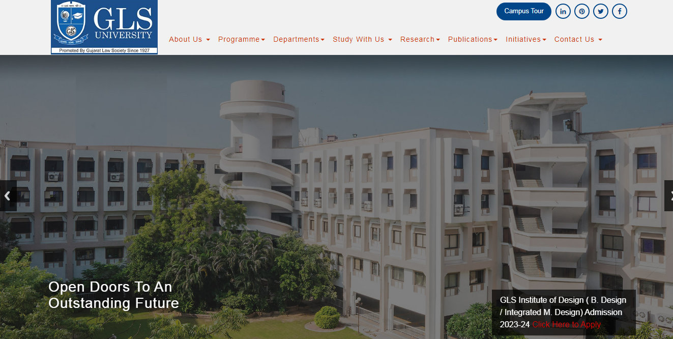 G.L.S. University Admission, Courses, Fees, Ranking and Contact Details.