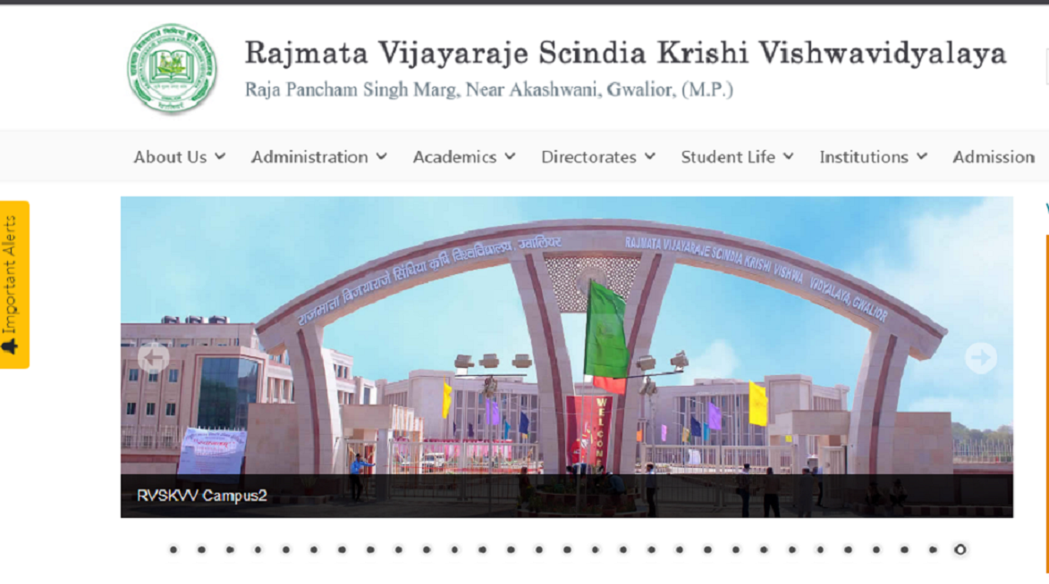 Rajmata Vijayaraje Scindia Krishi VishwaVidyalaya Admission, Courses, Fees, Ranking and Contact Details.