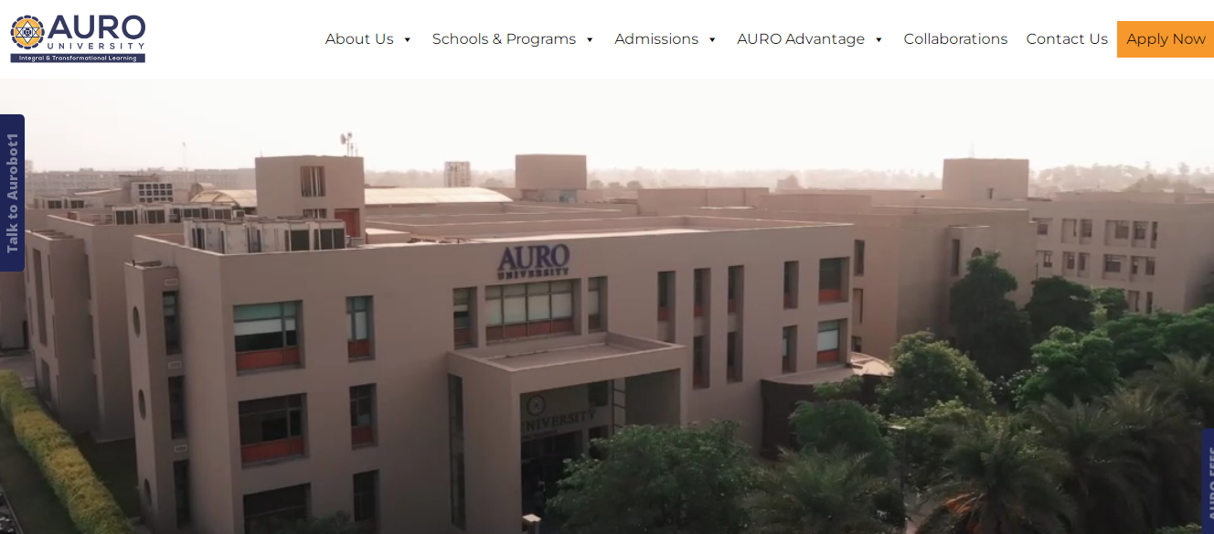 AURO University Admission, Courses, Fees, Ranking and Contact Details.