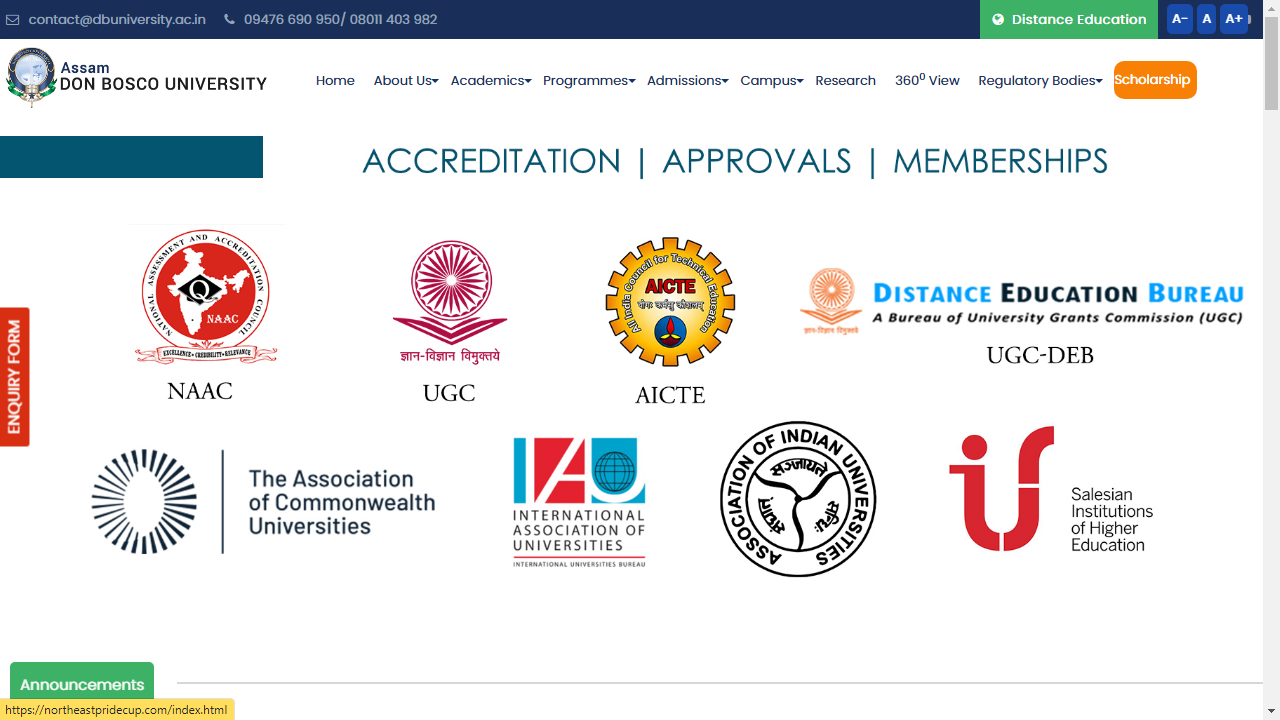 Assam Don Bosco University Admission, Courses, Fees, Ranking and Contact Details.