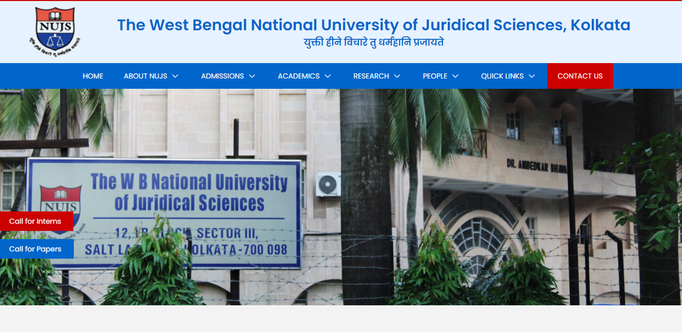The West Bengal National University of Juridical Science Admission, Courses, Fees, Ranking and Contact Details.