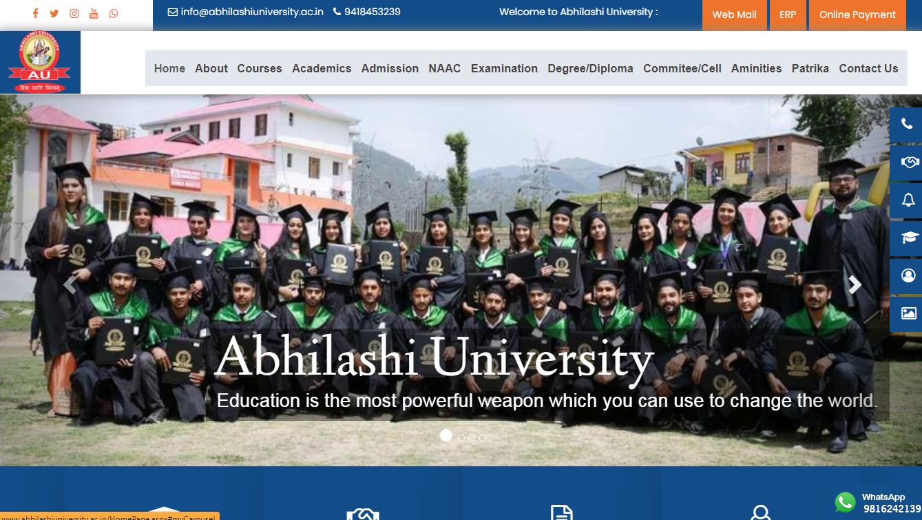 Abhilashi University Admission, course, Application Process and Complete Details